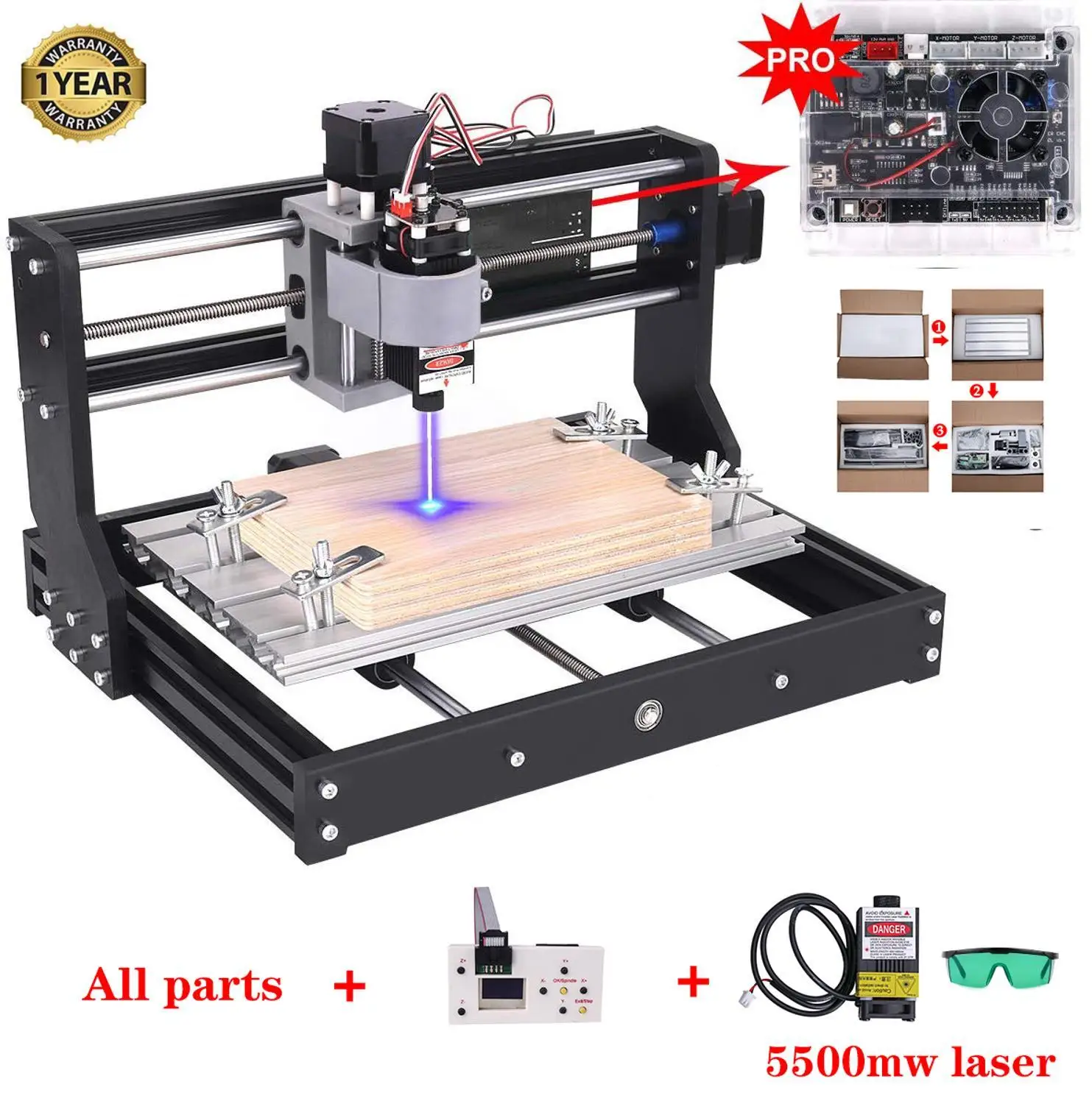 CNC 3018 PRO лазерный гравер ЧПУ деревообрабатывающий станок GRBL ER11 Хобби DIY гравировальный станок для дерева PCB PVC мини CNC3018 гравер