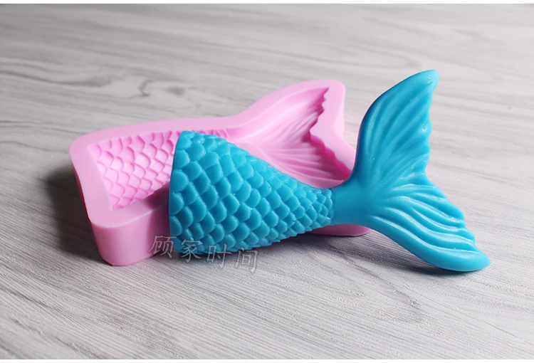 Fishtail Mermaid Tail DIY Fondant Cake Decoration Mold Silicone Handmade Soap Mould Chocolate Moulds baking tools |