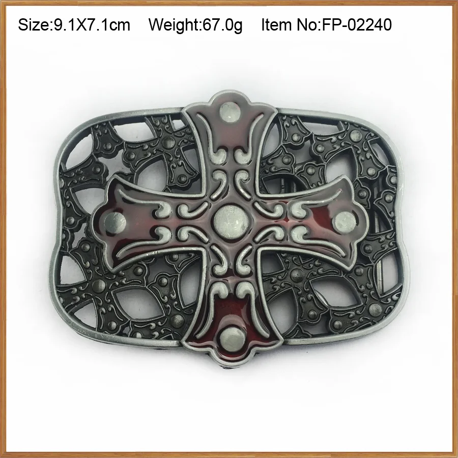 BuckleClub Ретро цинковый сплав красный эмалированный крест Джинсы подарок