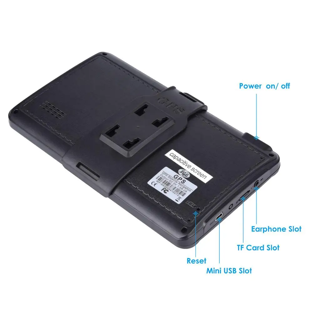 Навигатор для грузовых автомобилей 710H Oriana 7" HD 8G 256MB емкостной сенсорный экран, GPS-навигация, FM, Bluetooth, AVIN, последние карты Европы.