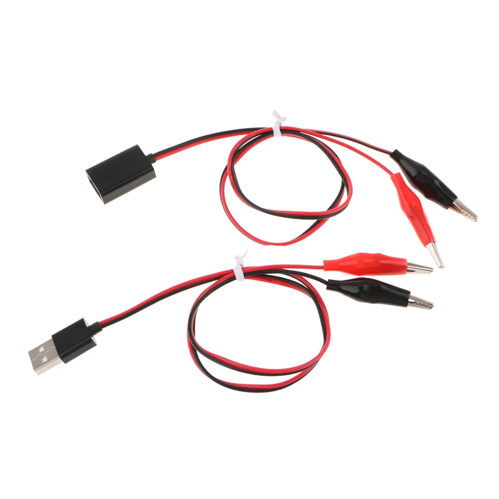 

Alligator Clips To USB Male + Alligator Clips To USB Female Test Wire 53cm