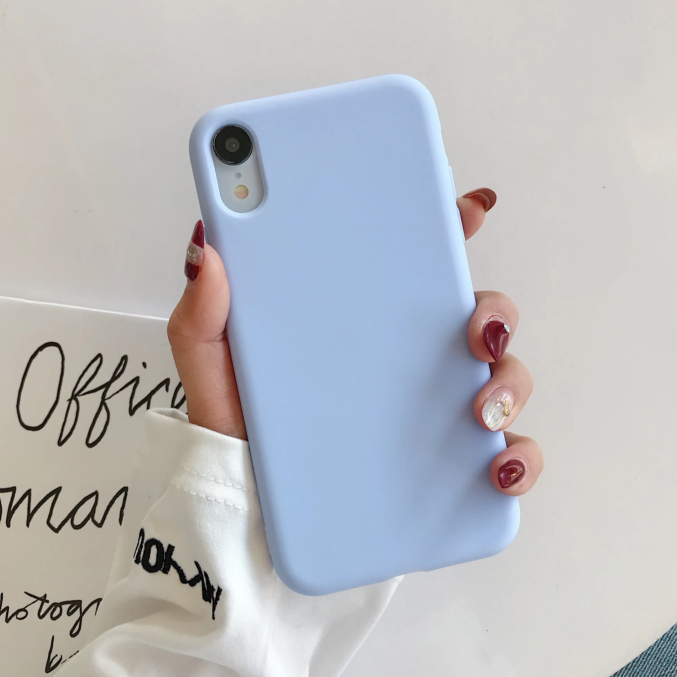 

Candy Solid Color Matte Case For iPhone 11 Pro Max XS X XR Luxury Covers For iPhone 11Pro 6 S 6S 7 8 Plus Original Soft Silicone