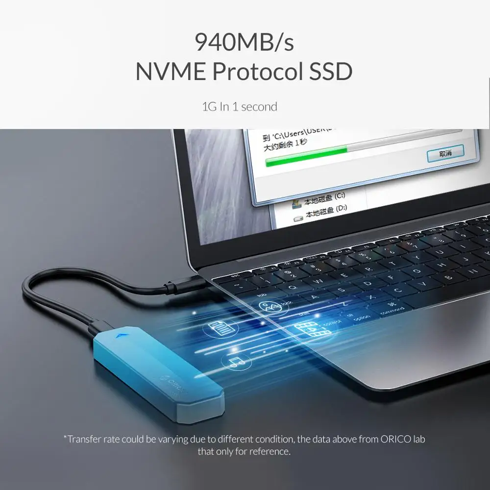 Внешний жесткий диск ORICO M2 NVME портативный SSD 1 ТБ 128 ГБ 256 512 M.2 твердотельный