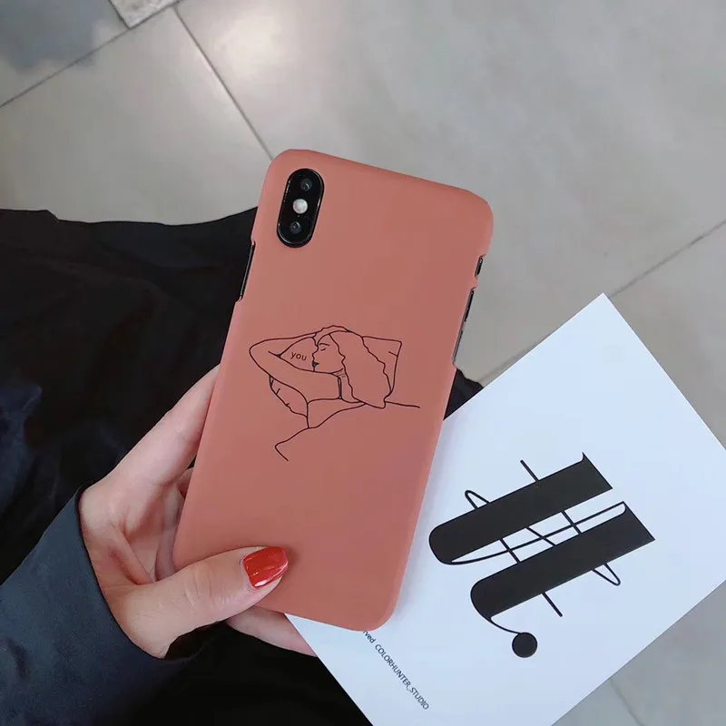 Ретро абстрактный граффити девушка корейский чехол для телефона для iPhone 11 Pro Max 6 6S 7 8 Puls X XS XR Xsmax чехол s Твердый матовый пластик чехол