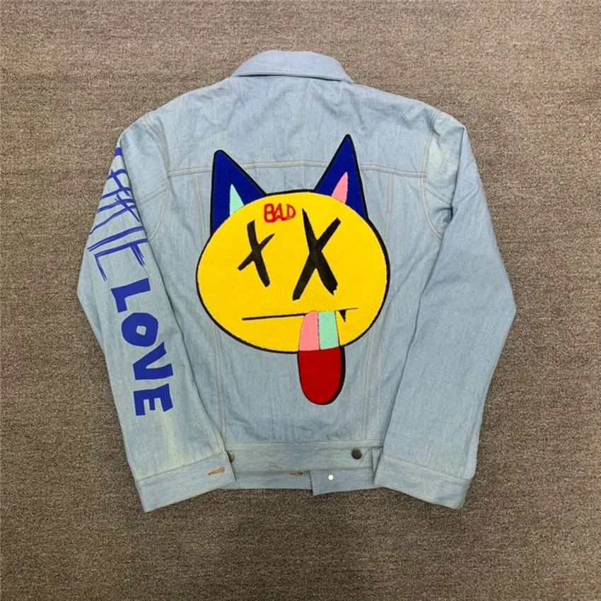 

Джинсовая куртка XXXtentacion Vengeance Angel Bad, мужская и женская винтажная куртка с вышивкой, верхняя одежда