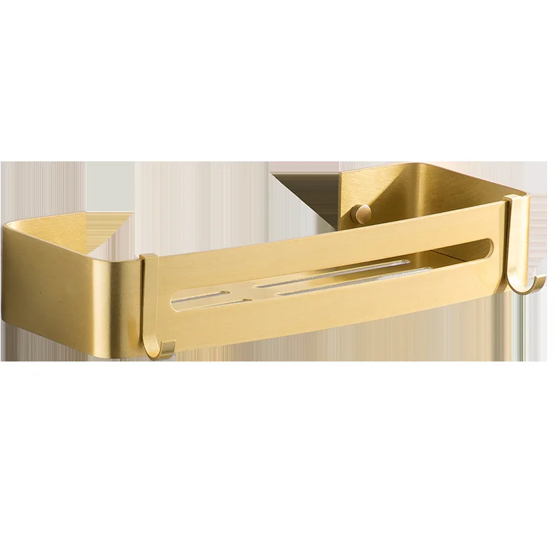 

2021Gold Bathroom Corner Basket Space Aluminum Bathroom Hardware Pendant Bathroom Corner Shelf for Bathroom Accessories
