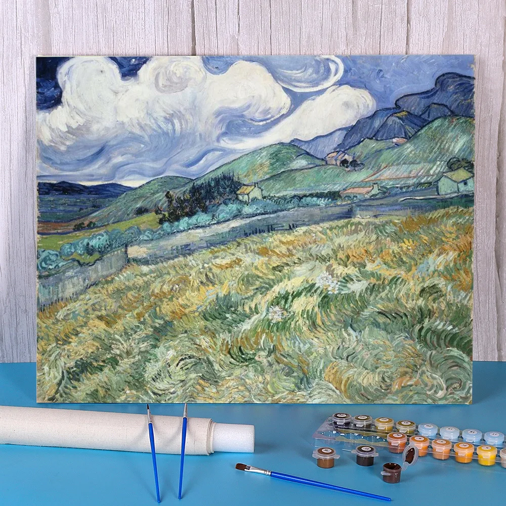 

Набор для рисования по номерам пейзаж Ван Гог, масляная краска 40 х50, холст для рисования, домашний декор, поделки для взрослых, настенное иск...