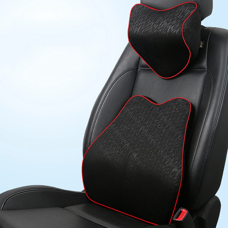 Black Kit Standard Автомобильная подушка для шеи и подголовника с эффектом памяти, Автомобильная подушка для сиденья, поясничная Подушка для спины, набор подушек для автомобиля, массажер для отдыха водителя, аксессуары - Цвет: Black Kit Standard