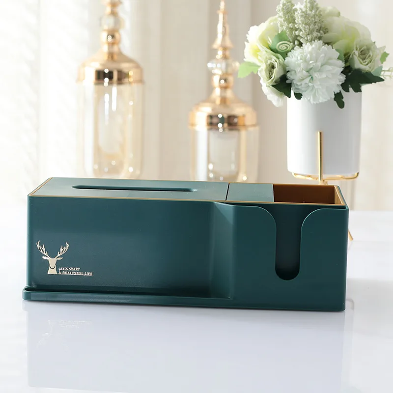 

Luxury Tissue Box With Storage Box for Remote Controller Mobile Phone Napkin Holder Office Desk Table Paper Protected Case