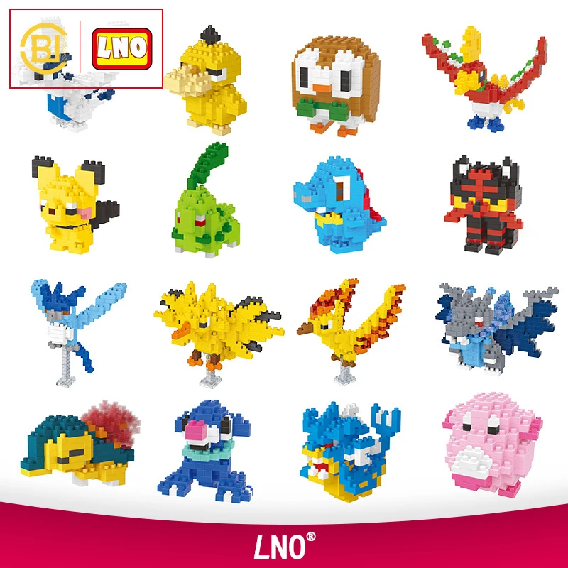 

Pokemon Building Block Cyndaquil Pikachu Ho-Oh Lugia Small Building Block Assemble Collectible Model Building Construction Toys