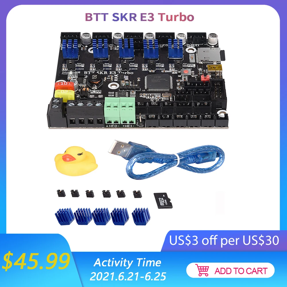 Плата управления BIGTREETECH SKR E3 Turbo 32 бит с драйвером TMC2209 запчасти для 3D принтера Ender 3
