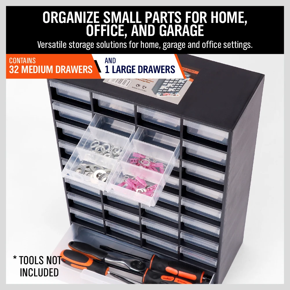 Multi-Function Tool box Drawer Plastic Parts Storage Garage Unit Shelving Organiser Hardware Box Case 12.2*5.3*16.8 inch |