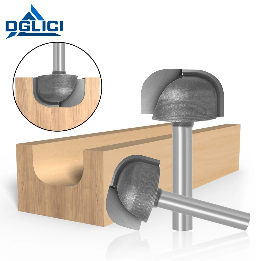 

GDLICI Carbide Round Nose Router Bits 6X25mm Nose Cove Core Box Bit Shaker Wood Cutter For Woodworking Tools End Mill