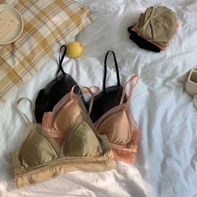 Комплект женского нижнего белья бюстгальтер с хлопковой подушкой бесшовный