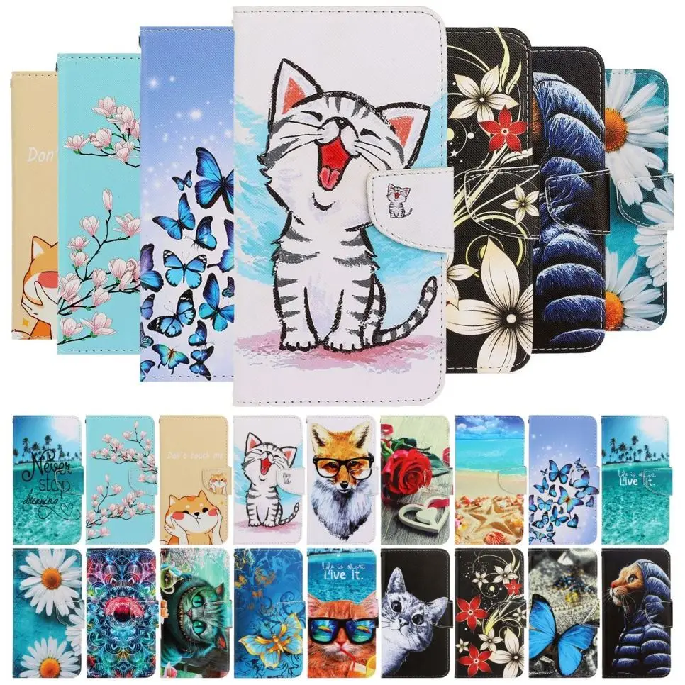 Кожаный чехол с кошельком красного цвета милым рисунком для apple iPhone 8 7 6 6S Plus