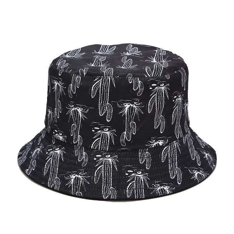 Креативные кактус трендовые шляпы с рисунком ведра черные шапки принтом вишни