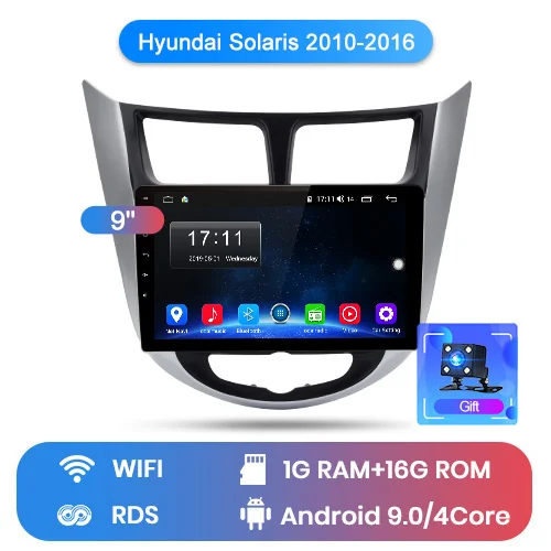 WIFI (1GB 16GB) BK Junsun 2G+ 32G Android 8,1 для hyundai Solaris Verna Accent i25 Авто 2din Автомагнитола стерео плеер Bluetooth gps навигация без dvd - Цвет: WIFI (1GB 16GB) BK