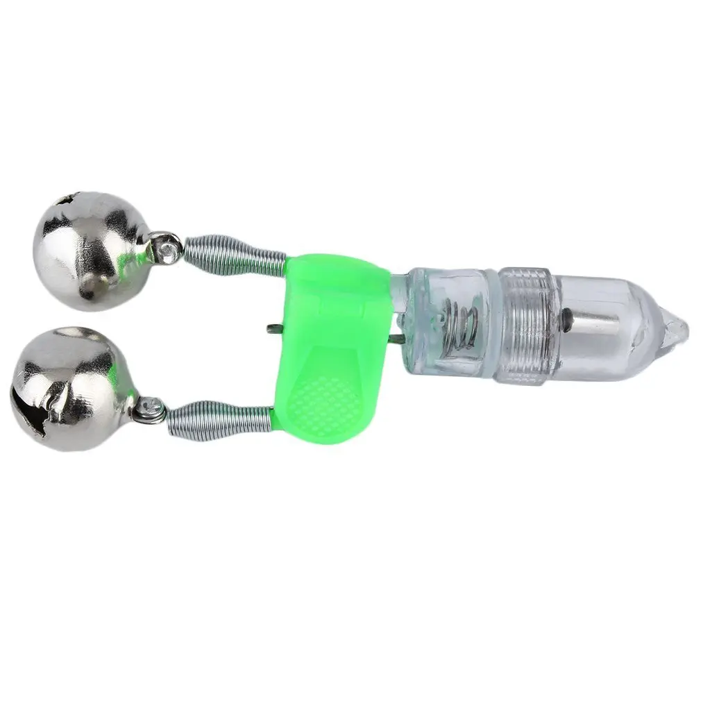 LESHP New LED Flash Light Night Electronic angling Bite Alarm Set Finder Lamp Double Twin Bells Tip Clip On Fishing Rod Tackle |