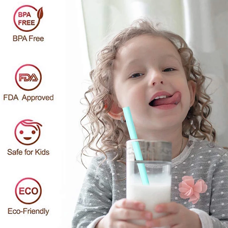 Набор силиконовых соломинок для коктейлей 4 упаковки многоразовые моющиеся