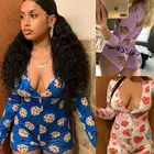 Новинка 2020, женский комбинезон с милым принтом, шорты, Пижама, облегающий боди с длинным рукавом и V-образным вырезом, комбинезон, комбинезон, купальник, трико, топы, домашняя одежда