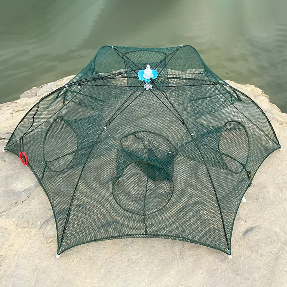 Усиленная Автоматическая рыболовная сеть с 4-12 отверстиями клетка для креветок