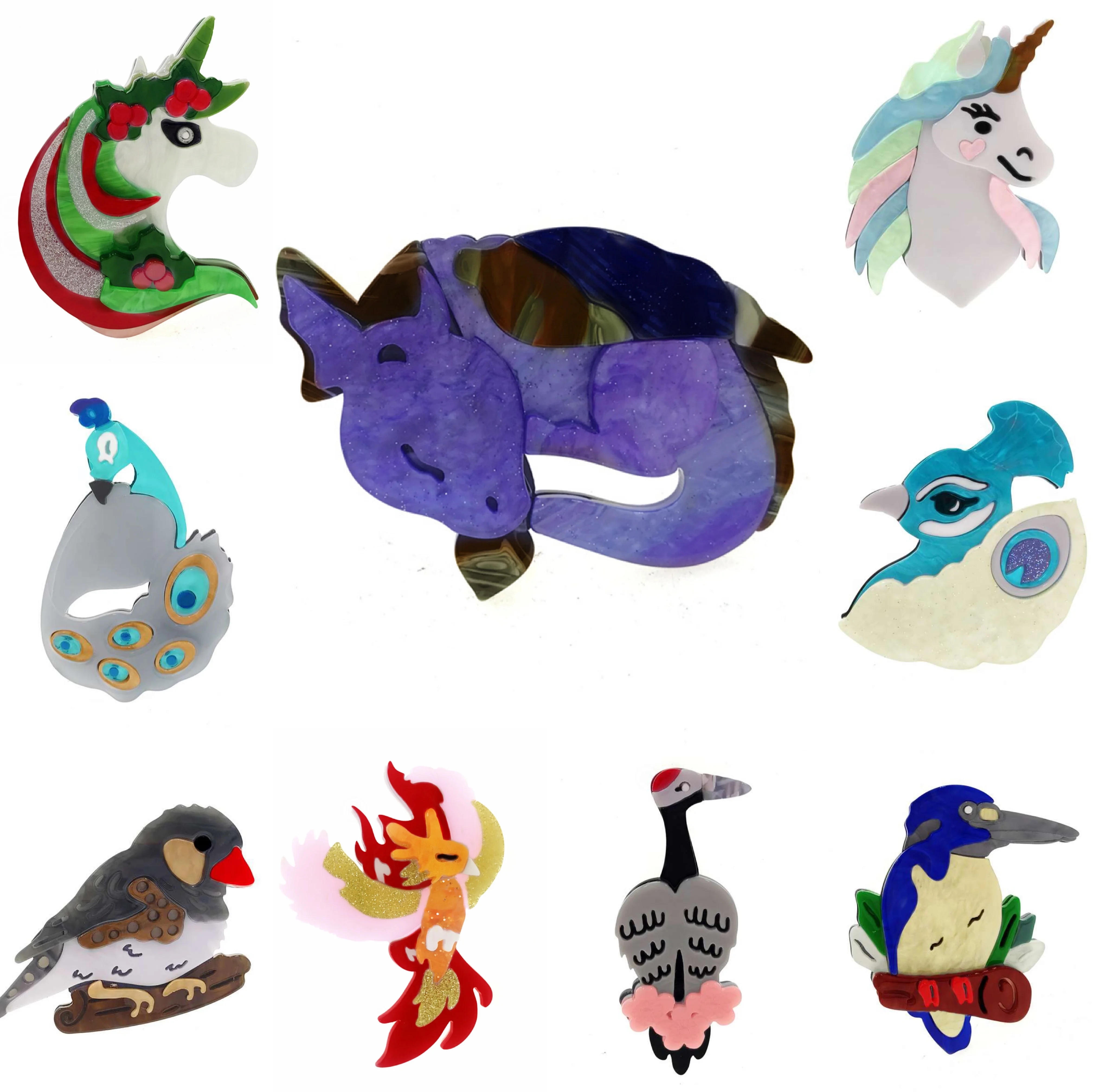 Брошь ZiccoWong с мультяшными животными булавки для женщин и девушек единорог сова