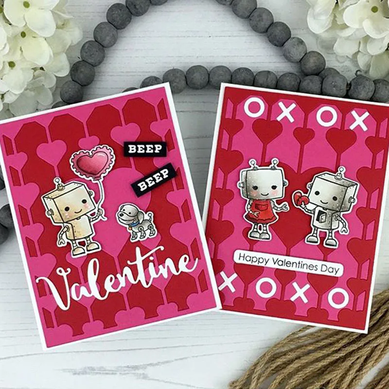 Любовь машина звуковой сигнал для вас высечка + чистый штамп прекрасный робот &amp