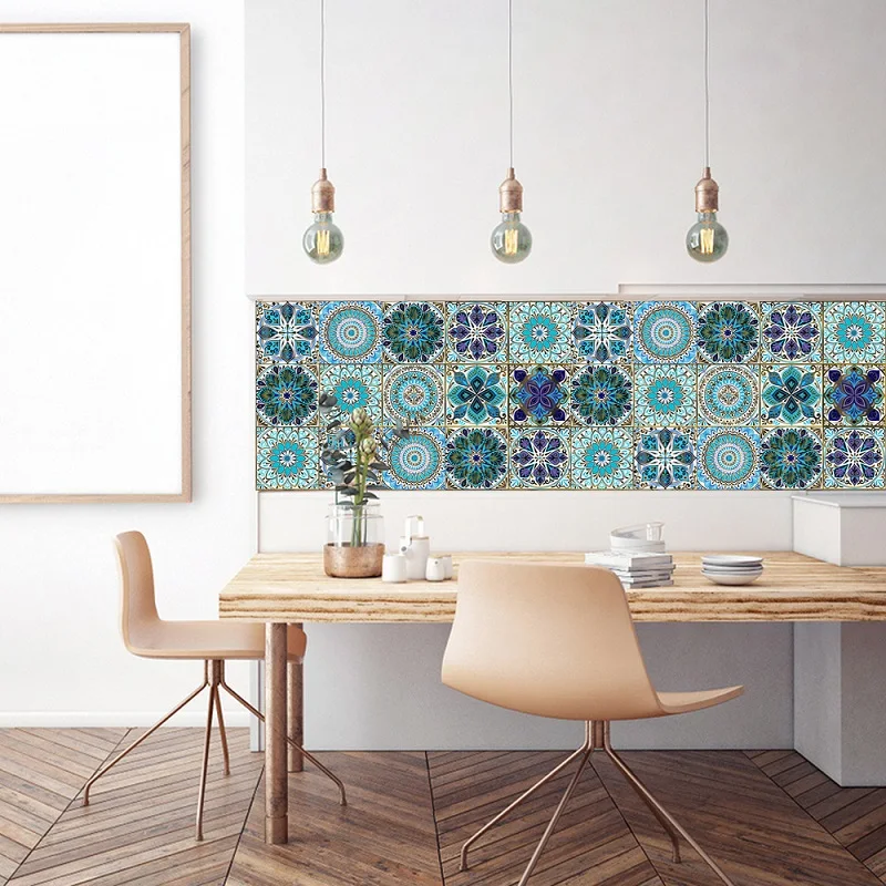 

Explosive splicing small floral simulation tile stickers for home renovation kitchen and bathroom decoration waterproof and mois