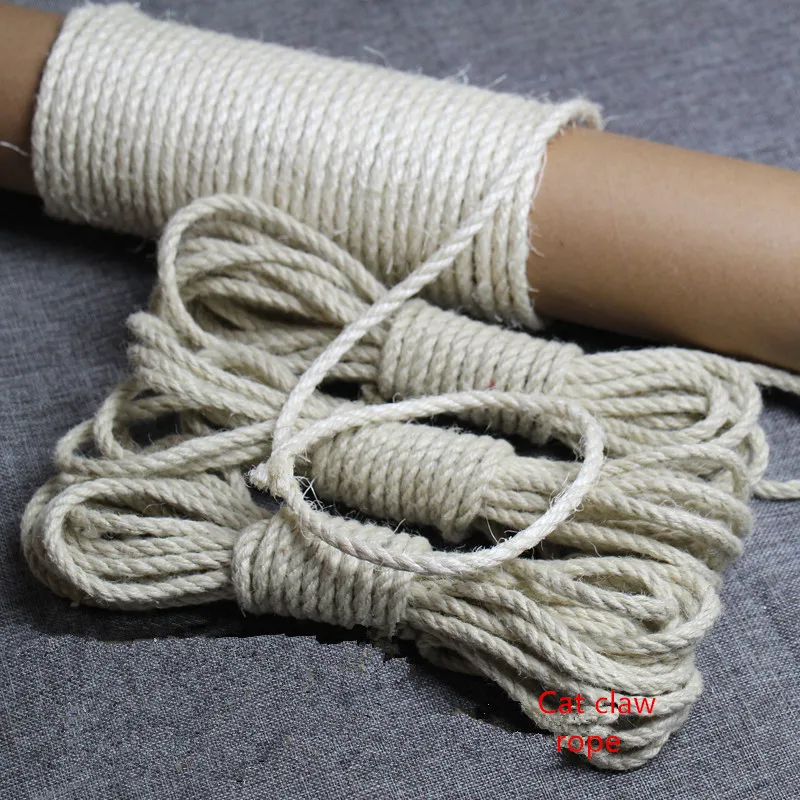 6mm Cat Climbing Frame Sisal Rope Scratching Homemade Ccratching Board DIY Accessories Material White Claw Column | Дом и сад
