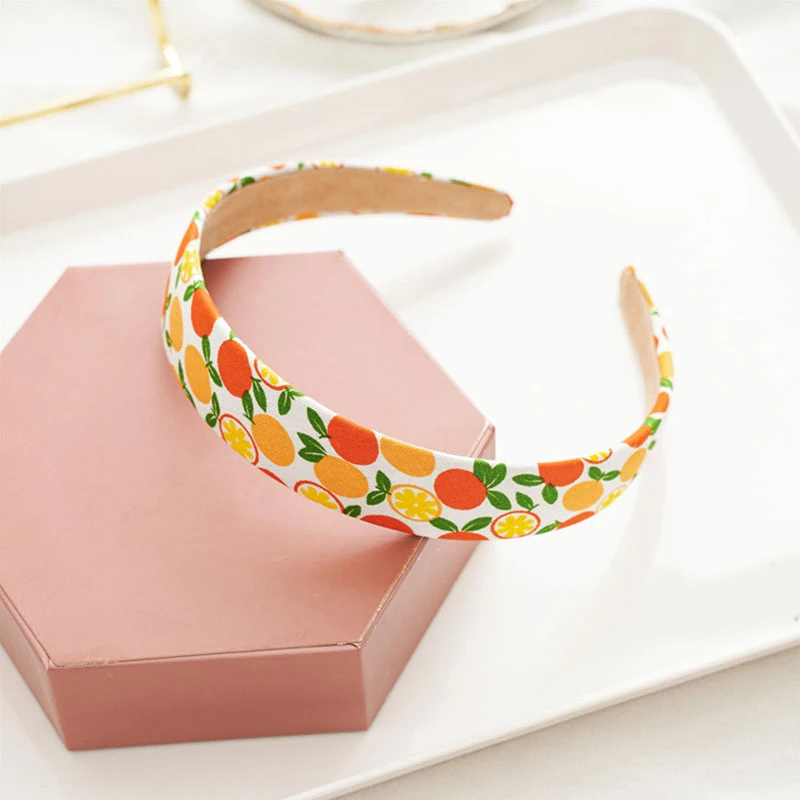 Модные обручи для волос с цветочным принтом покрытые тканью женщин и девочек