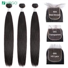 Прямые волосы 30 дюймов, пучки с застежкой, Дева 4  4 5  5 6  6, кружевная застежка с пряди, Remy, наращивание волос, пучки человеческих волос