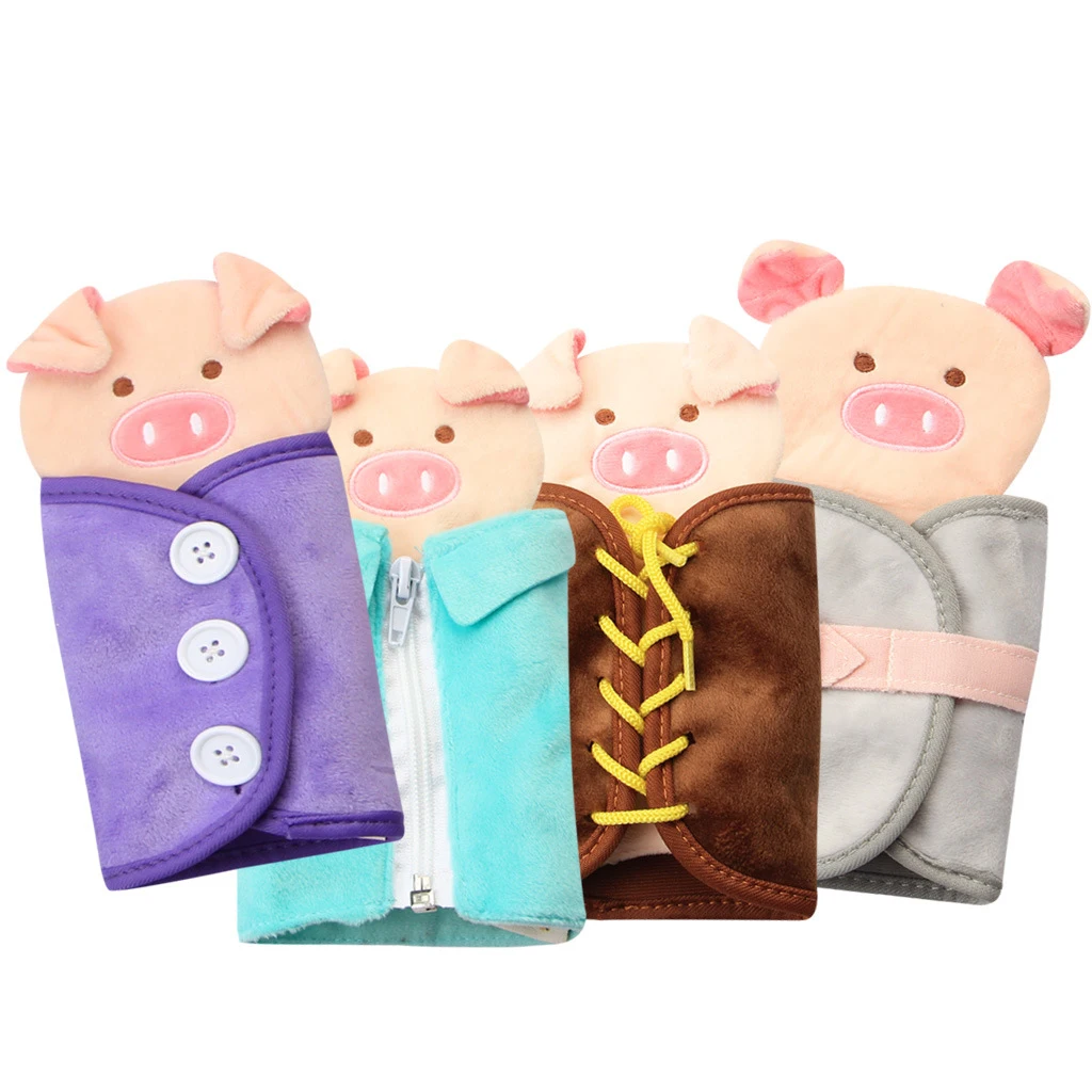 

Learn Use Zip Button Snap Buckle Tie Lace Boards for Kids Practice Toy