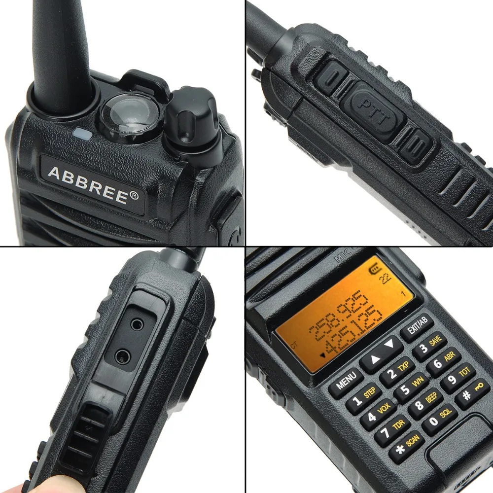 Abbree AR-F3 трехдиапазонный 8 Вт рация uhf vhf 220-260 МГц ветчина длинный диапазон ручной двухсторонний cb радио добавить тактическую антенну