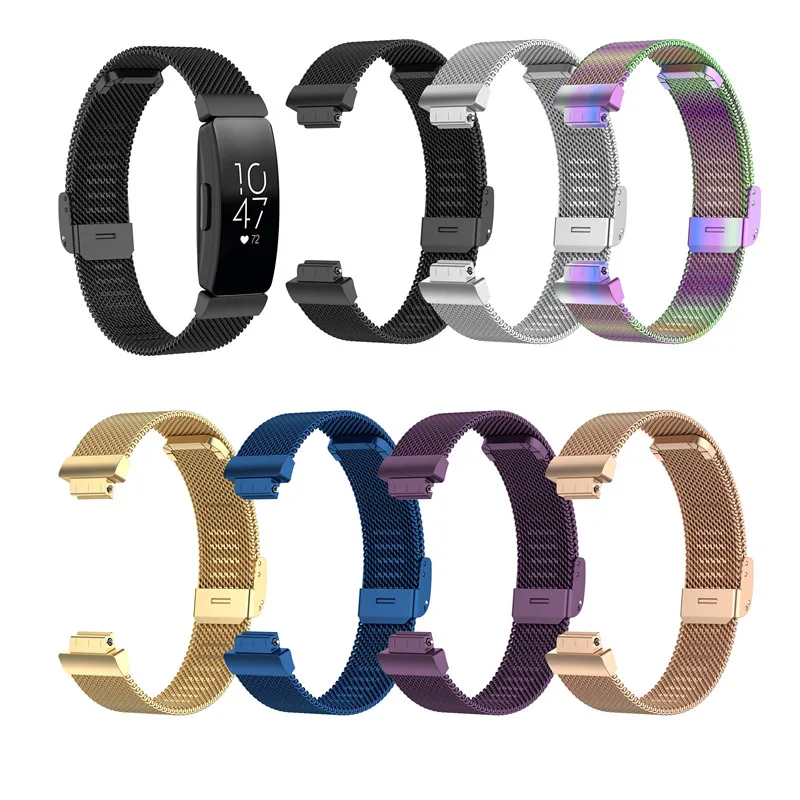 Сменный Браслет из нержавеющей стали браслет для часов Fitbit Inspire HR трекер