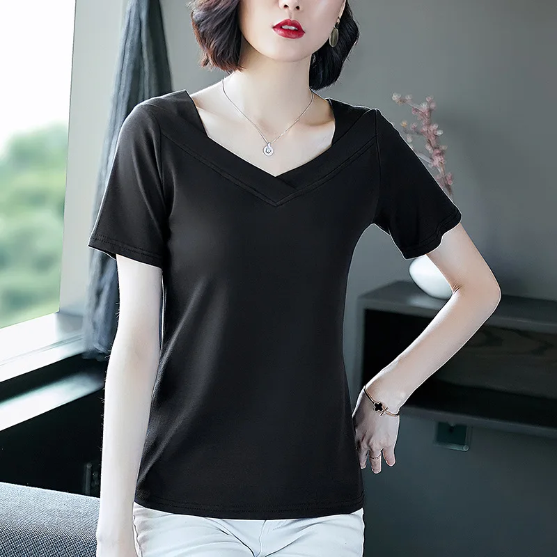 

Summer Women Female T Shirt Printing Letter Fashion short sleeve T Shirts White