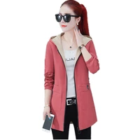trending products 2022 women trench coat women casual coat loose size hooded tops womens office clothing springautumn cost 1522