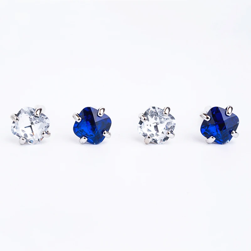 Роскошные запонки с кристаллами для мужчин брендовые высококачественные синие и