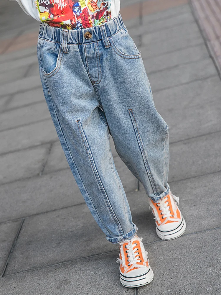 2019 джинсы для девочек подростков новые модные малышей повседневные джинсовые