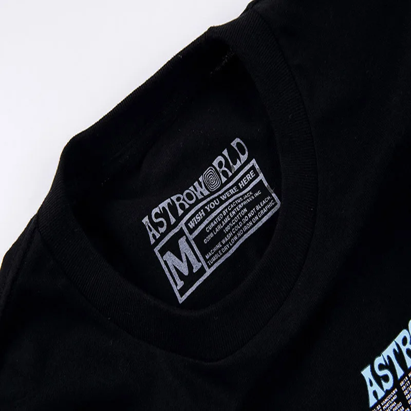 19SS футболка ASTROWORLD TOUR Трэвис Скотт я не хочу проснуться Высококачественная хип