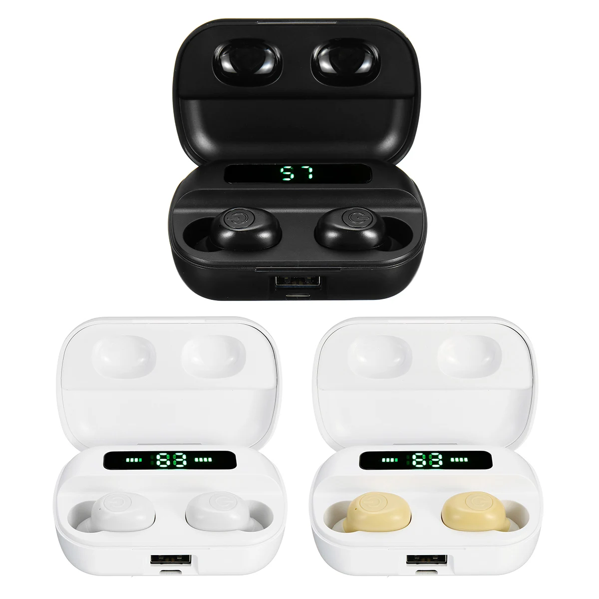 Bluetooth V5.0+ EDR F9 TWS, беспроводные наушники, светодиодный дисплей, гарнитура с микрофоном, 4000 мАч, умные наушники с шумоподавлением
