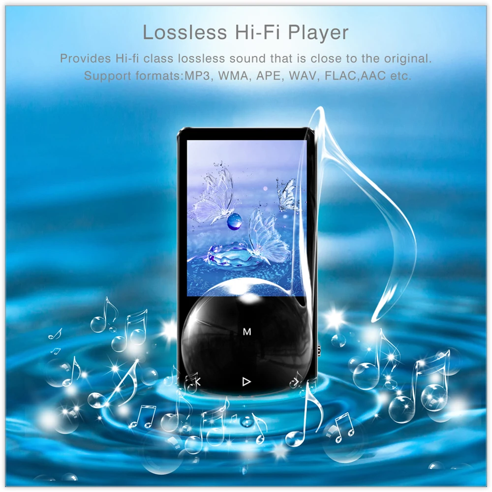 REDANT MP3 плеер Bluetooth hifi без потерь миниатюрный проигрыватель с fm радио наушники