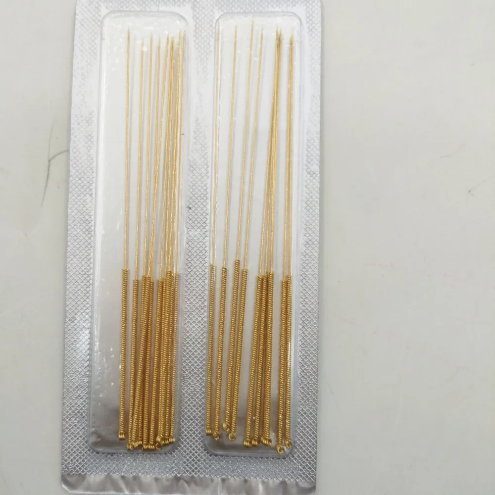 200 позолоченные иглы для иглоукалывания Подлинная Золотая игла Tianxie трехдюймовая