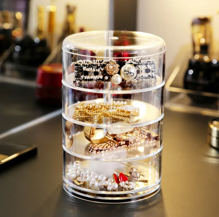360°Rotating Transparent Cosmetic Storage Box Jewelry Multi-Layer Makeup | Дом и сад