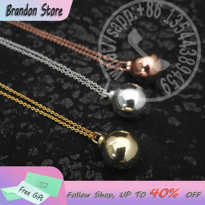 

Original S925 Sterling Silver Necklace Fashion Tif Charm Ball Pendant Necklace Lady Classic Clavicle Chain Luxury Brand Jewelrys