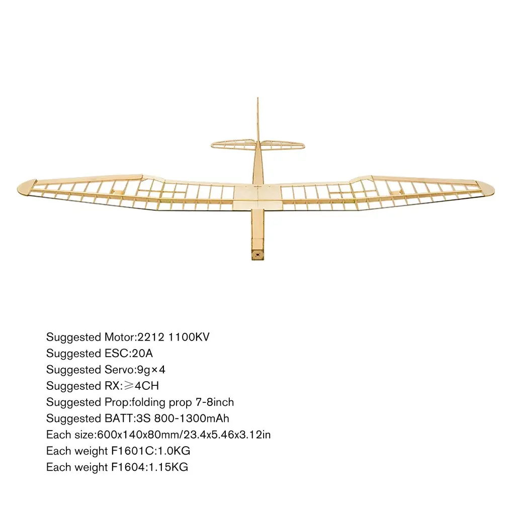 EP Sunbird Balsa деревянный планер самолет с 8 дюймов сложенный пропеллер 1 6 м размах