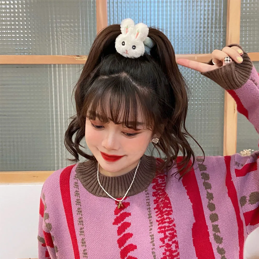 Милая резинка для волос на осень и зиму милая мультяшная плюшевый кролик девочек