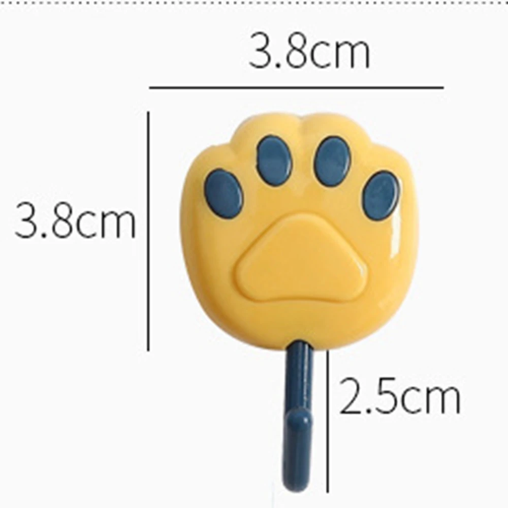 

8pcs Wall Seamless Hooks Storage Hanger Personality Cat Claw Decoration Sticky Hook Wall-Mounted Kitchen Bathroom Rack