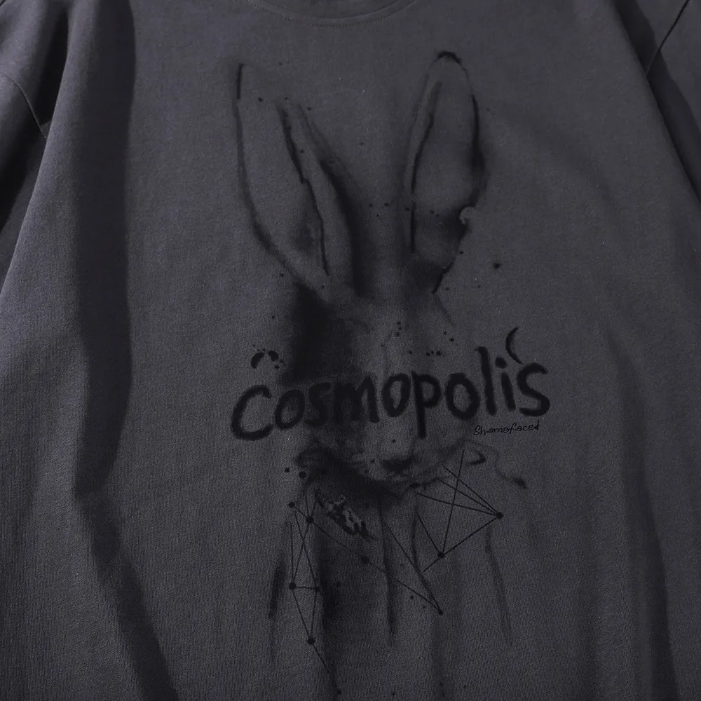 

Aolamegs Oversized T-shirt Gothic Diablo Rabbit Print Men's T-Shirts Harajuku Anime Tee Shirts Summer Hip Hop Streetwear Unisex