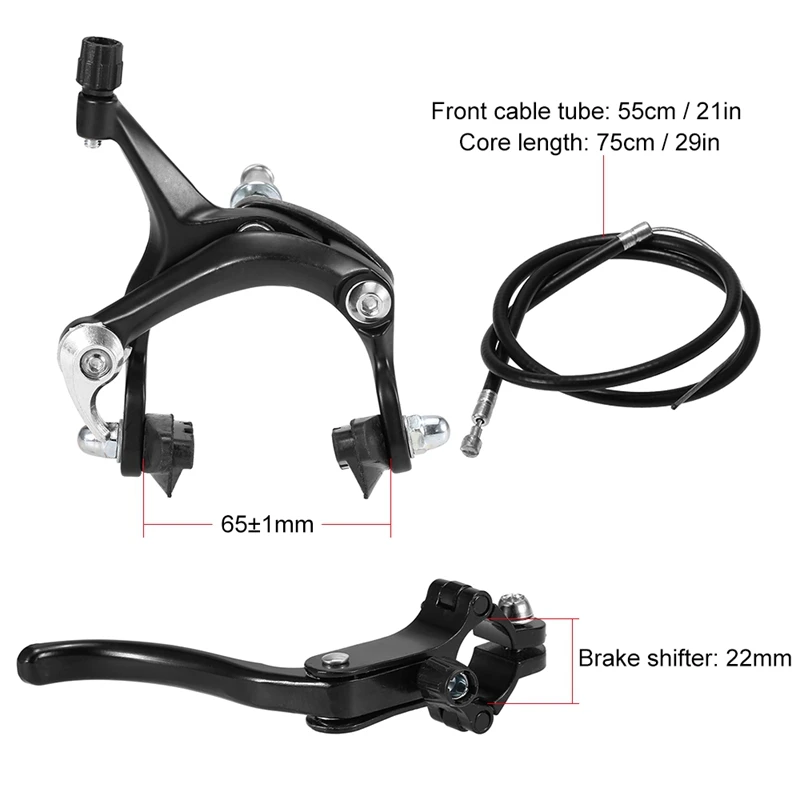 

Front Fixie Road Bike Cruiser Brake Set Bike Brake Kit Bike Caliper Brake Kit Side Pull Brake Set For Most Fixie Bike Black