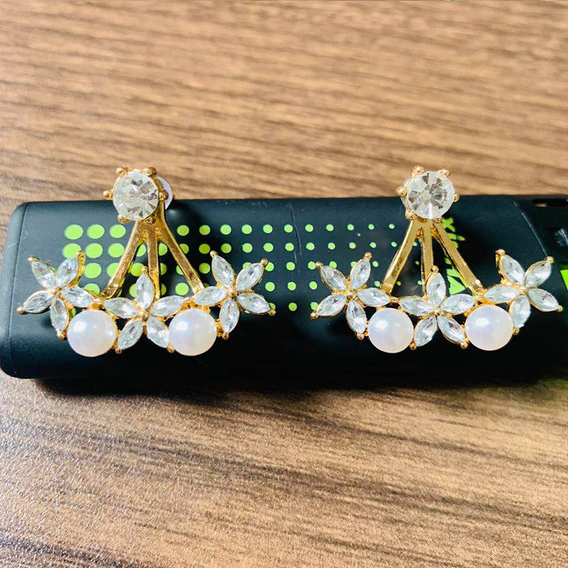 Женские серьги модные с жемчугом и цветами аксессуары для вечеринок